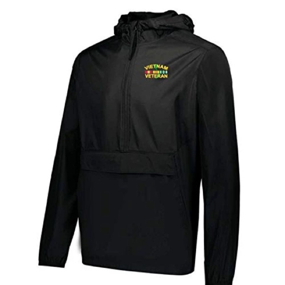 Vietnam Veteran Packable Pullover Jacket Embroidered Chest Logo - Size XL